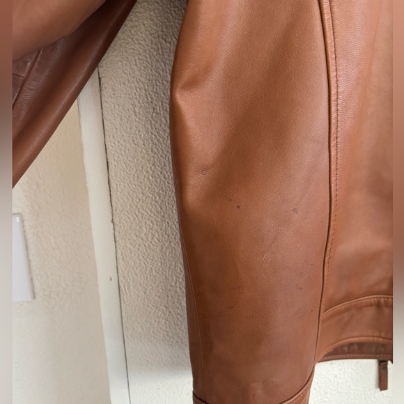 Lovely vintage inspired oversized 100 genuine lambskin leather bomber jacket XL - Picture 8 of 12